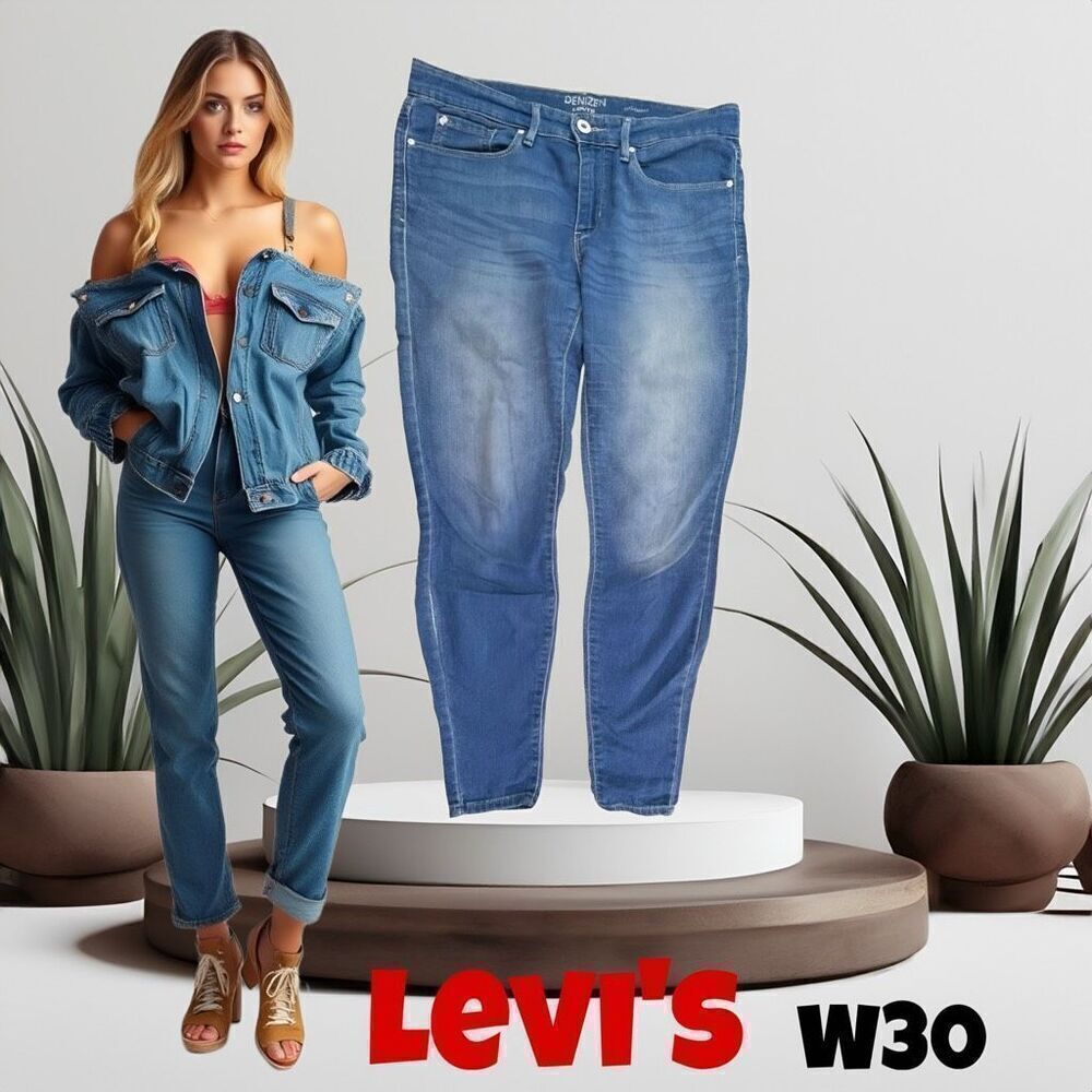 Denizen Levi's Women's Mid-Rise Skinny Leg Jegging Blue Denim Light Wash Size 30
